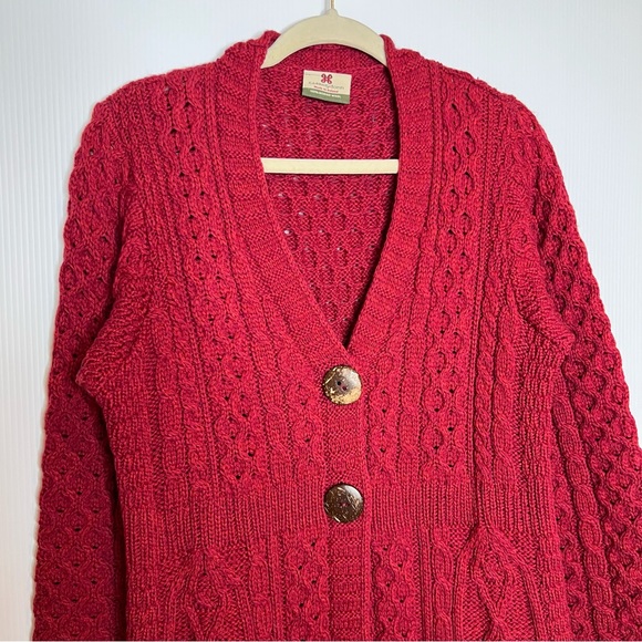 CARRAIG DONN 100% Ireland Merino Wool A-Line Cardigan. Size Large - Picture 4 of 11